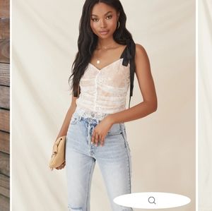 Central Park Ruched Lace Crop Top